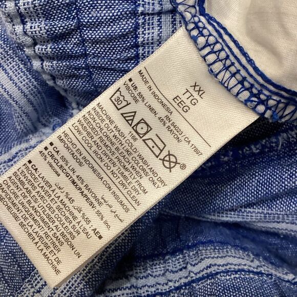 NWT Old Navy High-Waisted Linen-Blend Wide-Leg Pants XXL Striped - Picture 7 of 10